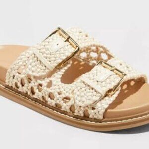 Kylie Woven Two Band Footbed Sandals Size 6.5